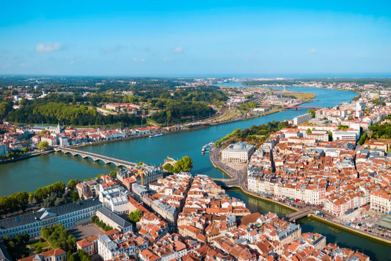 bayonne aerial panoramic view bayonne is a city and commune in south-western france