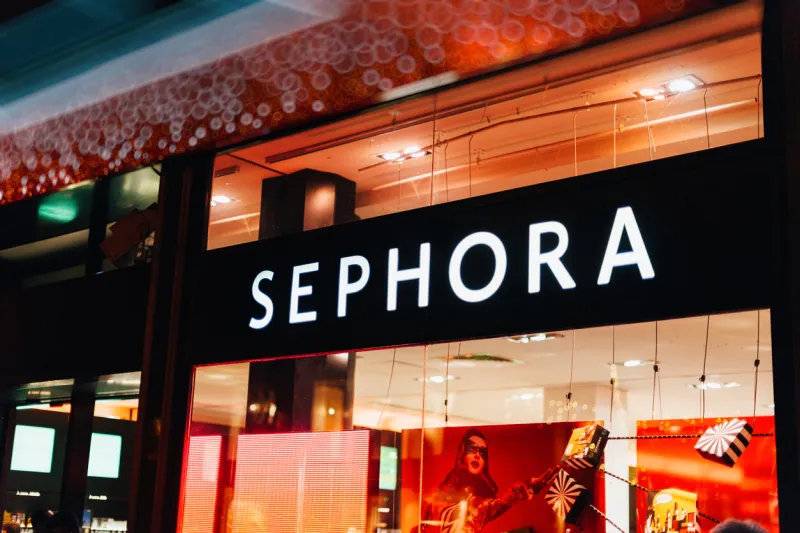 strasbourg, france - december 20, 2016  sephora cometics store in french city, sephora is a french chain of cosmetics stores founded in 1969 featuring nearly 300 brands