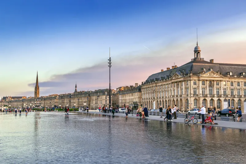 embankment in bordeaux city center, france