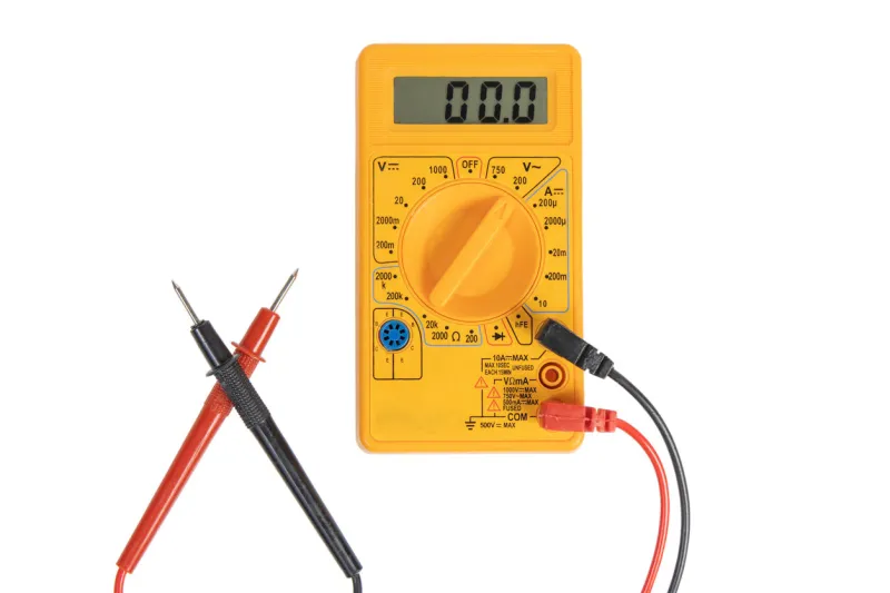 electrical digital multimeter isolated on white background