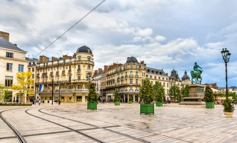 place du martroi, the main square of orleans - france