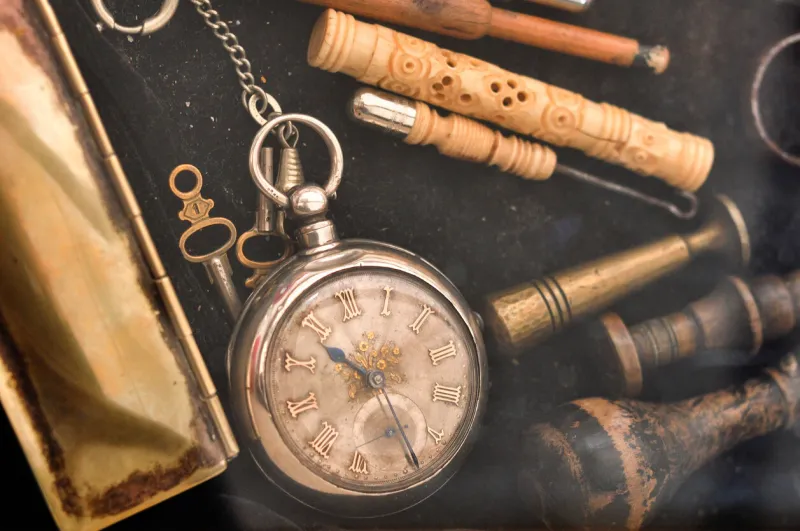 old pocket watch and flea market stuff