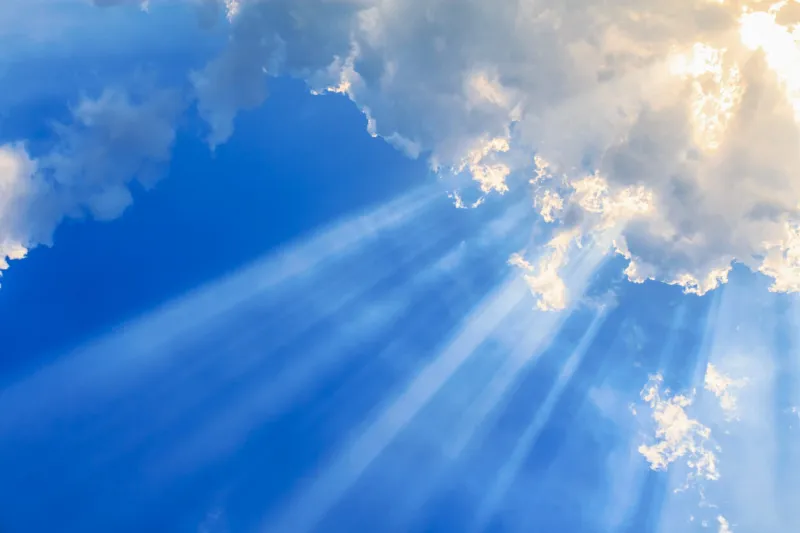 beautiful beam of light and the clouds