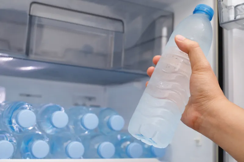 cold drinking water in the refrigerator
