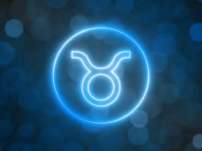glowing neon sign of taurus with blurred bokeh background suitable for zodiac, fate, religion, light and energy themes 3d illustration
