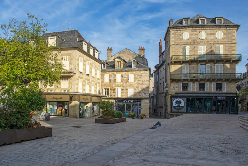 place des patriotes martyrs in the downtown area of the southwest french town of brive-la-gaillarde