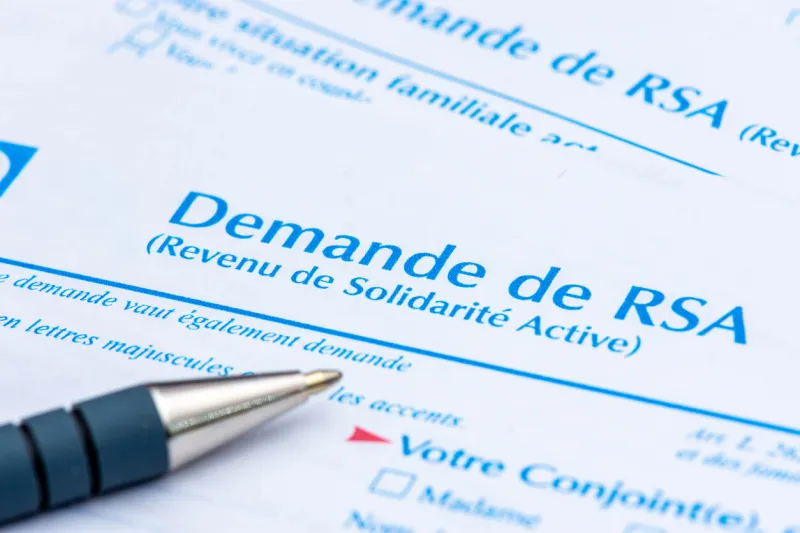french application form for rsa (revenu de solidarité active), an allowance providing people without resources in france with a minimum income depending on the composition of the household