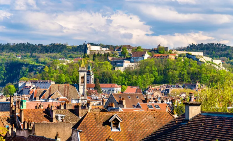 view of the old town of besancon - france, doubs