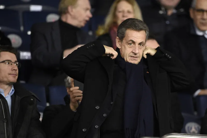 nicolas sarkozy at psg vs guingamp - paris