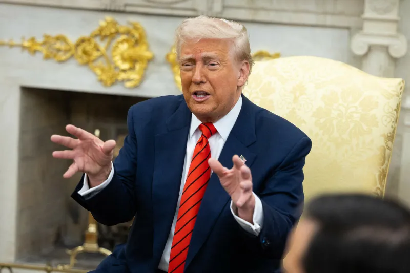 us president donald trump speaks during a meeting with canadian prime minister mark carney in the oval office at the white house may 6, 2025 photo by francis chung politico abacapresscom , 947080 034 washington etats-unis united states