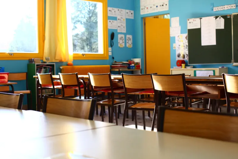 empty classroom of maternal
