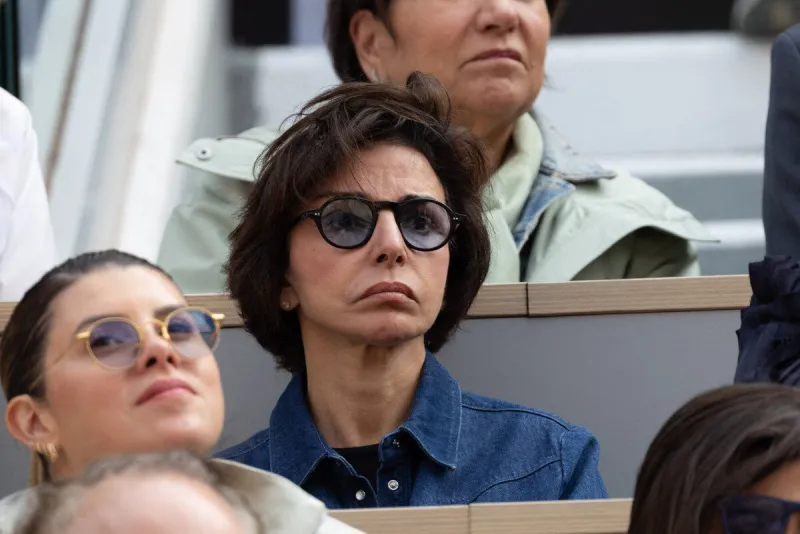rachida dati in stand during men's final 2025 french open at roland garros on june 08, 2025 in paris, france photo by nasser berzane abacapresscom