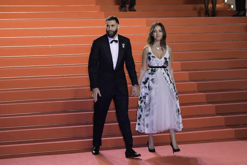 Karim Benzema and Lyna Khoudri leaving the ‘13 jours 13 nuits’ Screening and Red Carpet at Palais Des Festivals in Cannes, France on May 23 2025 as part of the 78th Cannes Film Festival. Photo by Nicolas Genin/ABACAPRESS.COM
