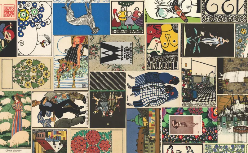 Montage cartes postales Wiener Werkstätte