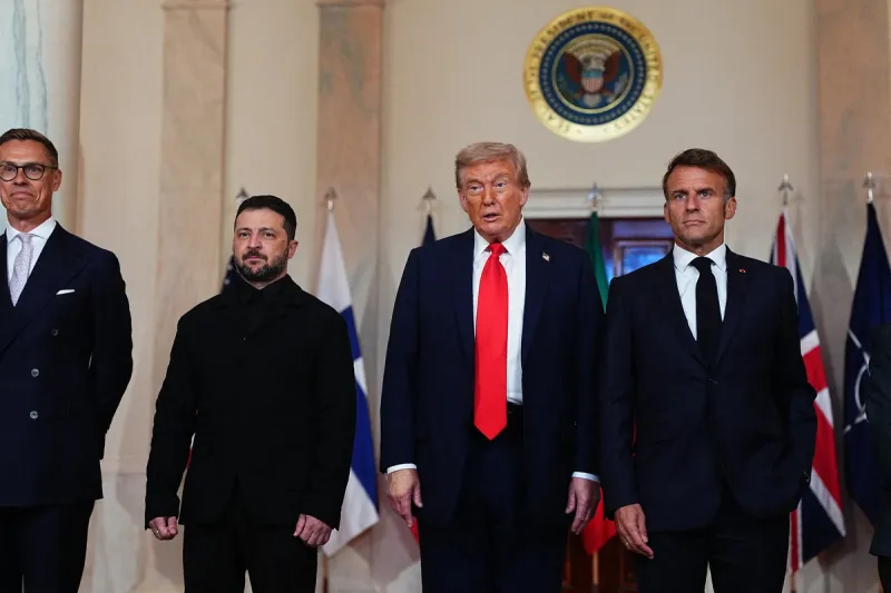 Emmanuel Macron, Volodymyr Zelensky et Donald Trump