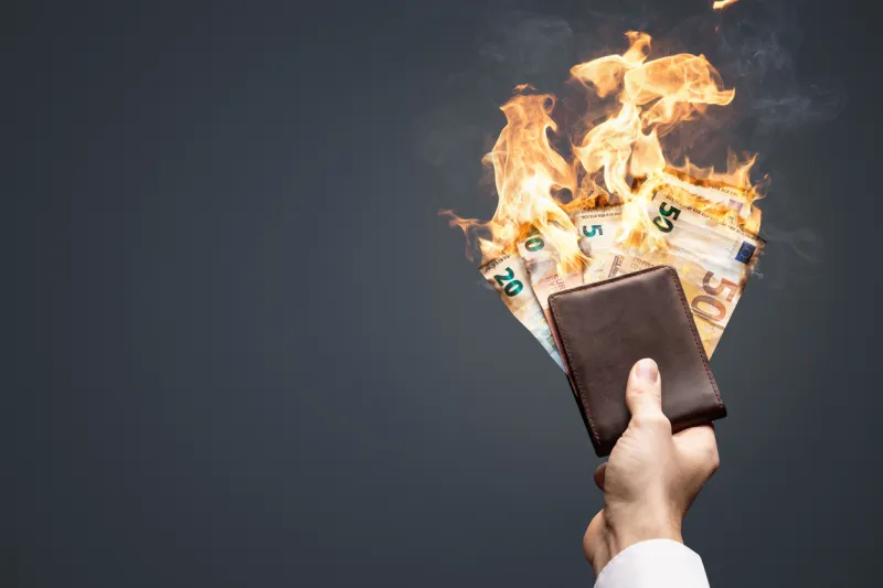 Euros qui brûlent portefeuille