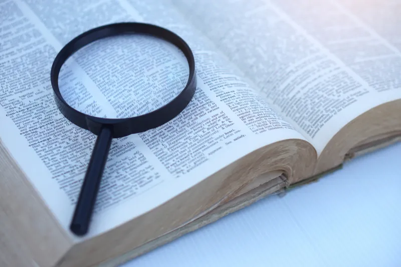 Loupe sur dictionnaire