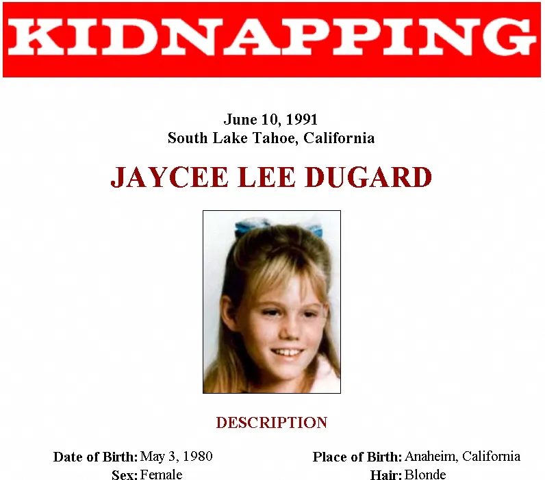 Jaycee Lee Dugard avis de recherche