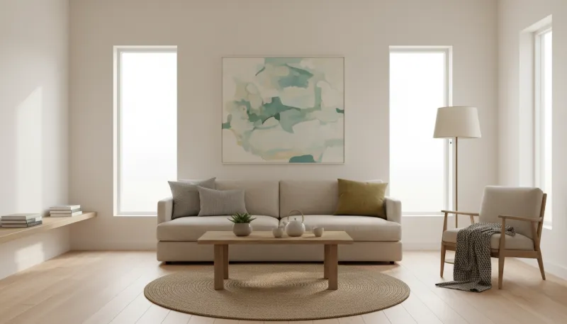 Une photo d'un intérieur de maison simple et apaisant