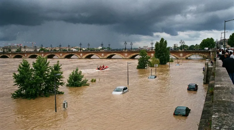 Une photo de la Garonne en crue