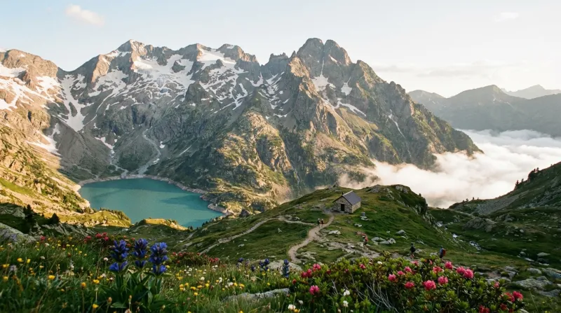 Une photo de paysages montagneux majestueux dans les Hautes-Pyrénées