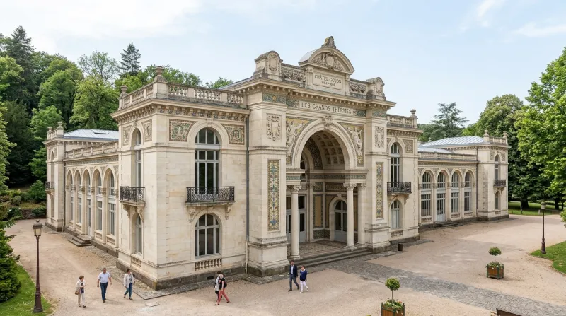 Une photo de l'architecture Belle Époque des Anciens Grands Thermes à Châtel-Guyon