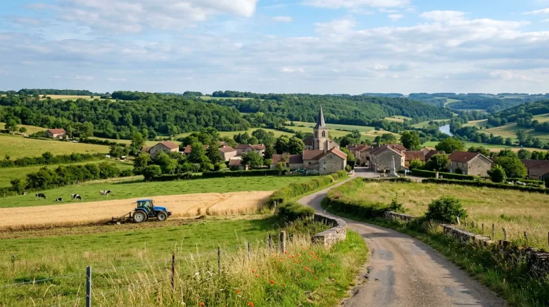 Une photo d'un paysage rural du département de la Meuse