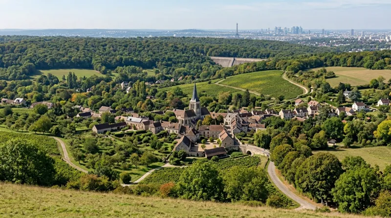 Une photo d'une vue paysagère de la commune de Mareil-Marly dans les Yvelines