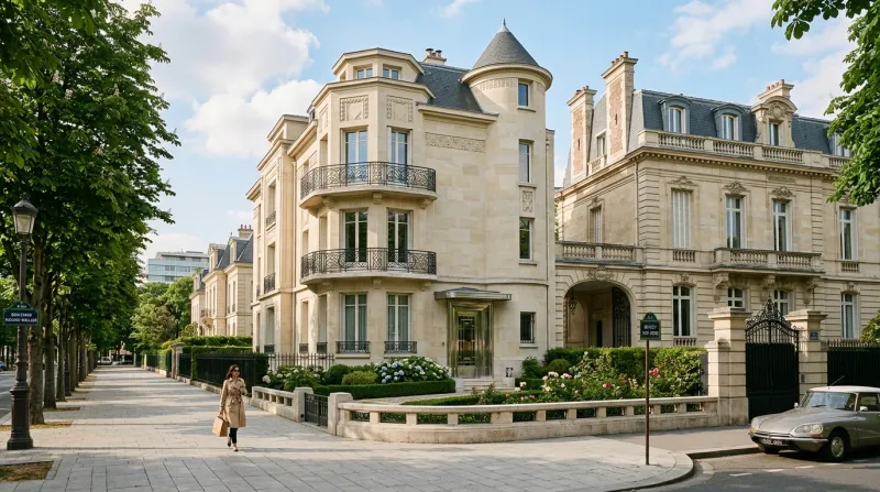 Une photo de l'architecture résidentielle élégante de Neuilly-sur-Seine