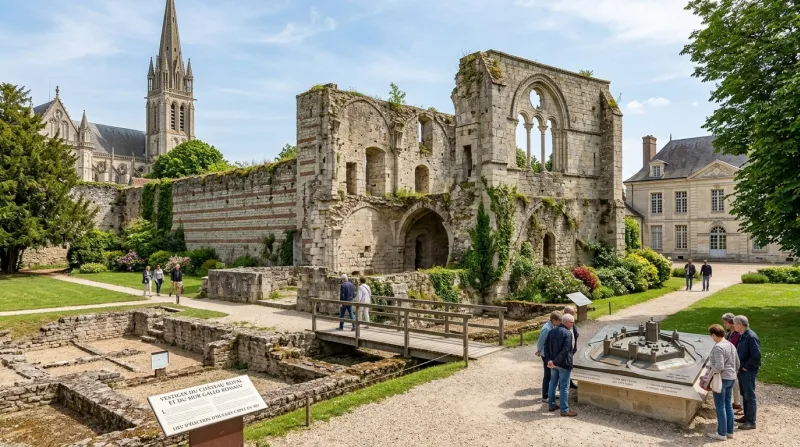 Une photo des vestiges historiques du château royal de Senlis dans l'Oise
