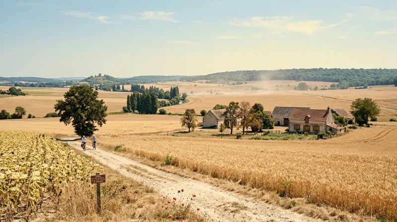 Une photo d'un paysage ensoleillé sous une forte chaleur dans les Yvelines
