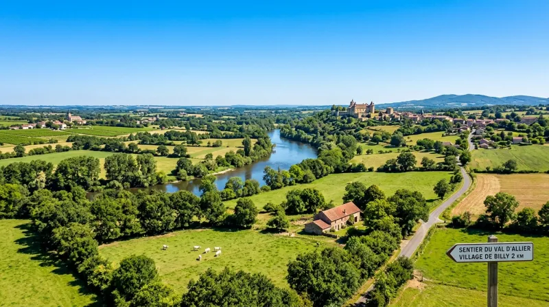 Une photo du paysage de l'Allier sous un soleil éclatant