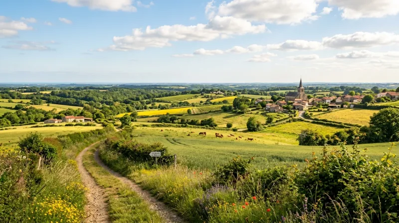 Une photo d'un paysage ensoleillé en Vendée