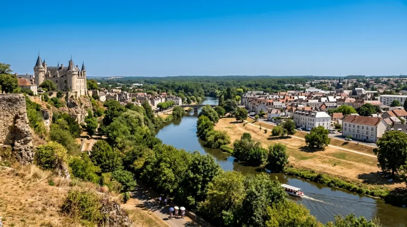 Une photo d'un paysage à Châteauroux sous un soleil radieux et une chaleur intense