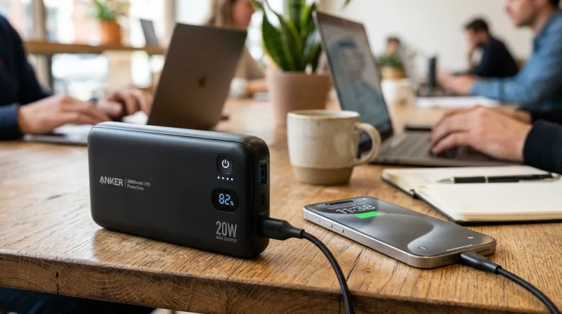 Une photo d'une batterie externe (powerbank) moderne et haute capacité