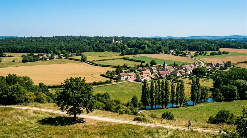 Une photo d'un paysage des Yvelines sous un soleil éclatant