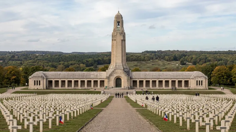 Une photo de l'Ossuaire de Douaumont à Verdun