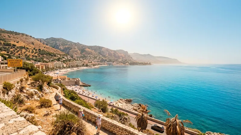 Une photo du littoral des Alpes-Maritimes sous un soleil de plomb et une chaleur caniculaire