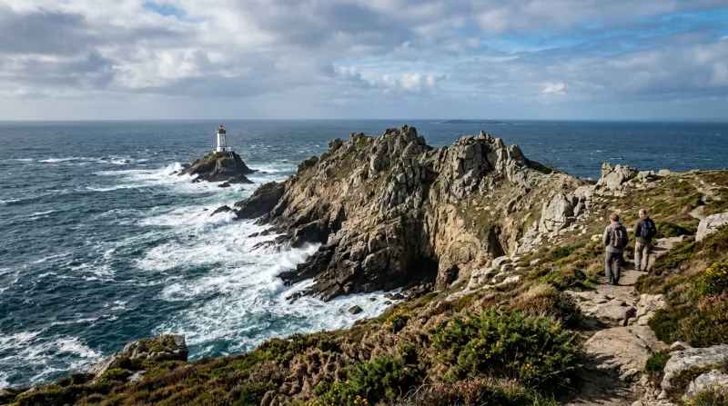 Une photo de la Pointe du Raz et de ses falaises face à l'océan