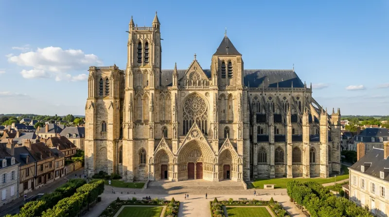 Une photo de la cathédrale Saint-Étienne de Bourges