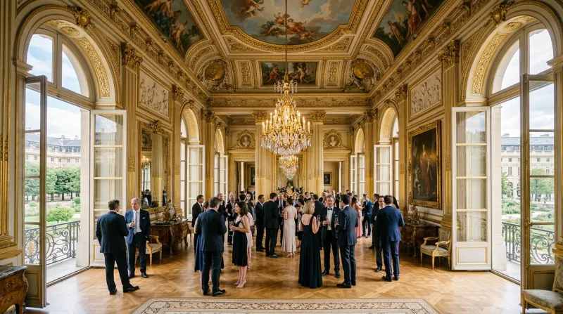 Grand salon historique et lumineux au Palais-Royal à Paris.