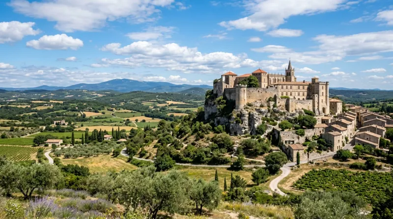 Château de Grignan perché sur son promontoire rocheux dans la Drôme