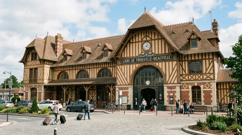 Façade néo-normande de la gare de Trouville-Deauville.