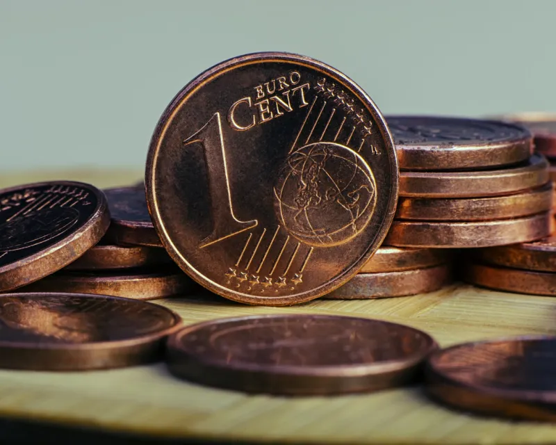 one cent coin is on coins euro money currency of the european union