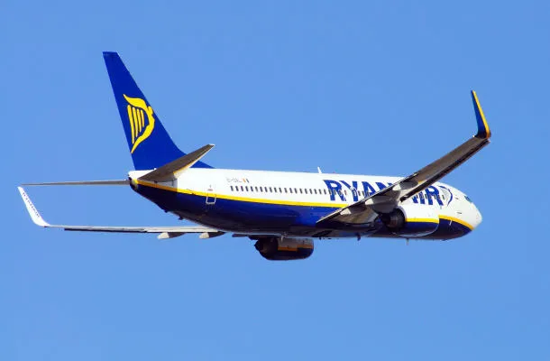 ryanair, boeing, 737-800, décollage, depuis, malaga, aéroport, malaga, costa del sol, malaga, province, andalousie, espagne, ouest, europe