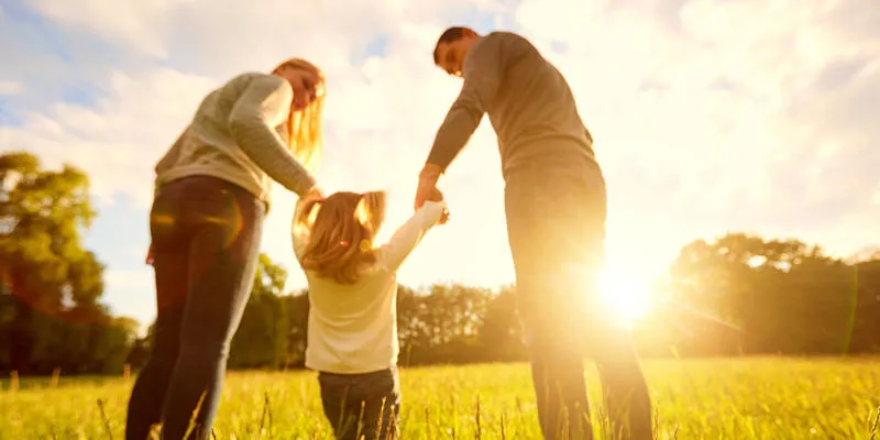 out of focus backgroundshappy family concept