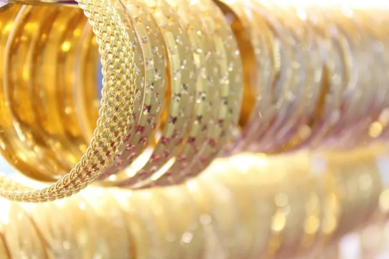 gild chains and bracelets in a shop