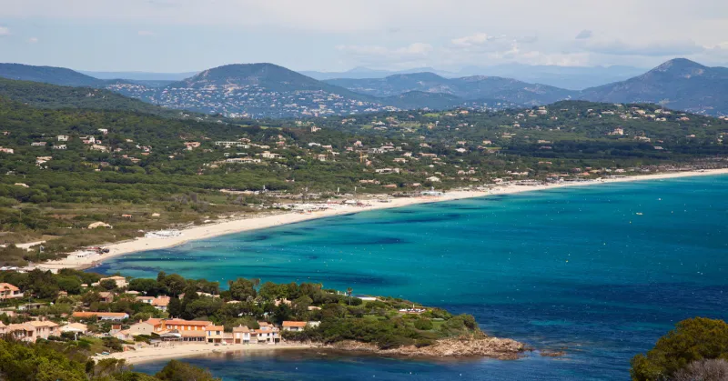 view over pampelonne beach near st tropez, southern france