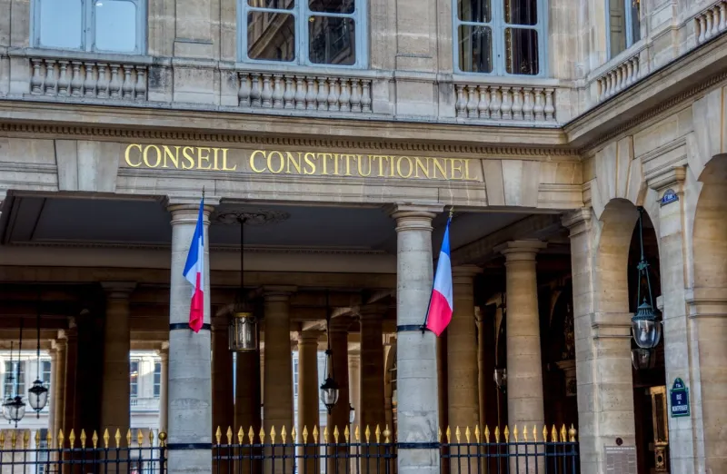 paris, france, february 22, 2019  french constitutional council (conseil constitutionnel) located in the palais royal - paris, france