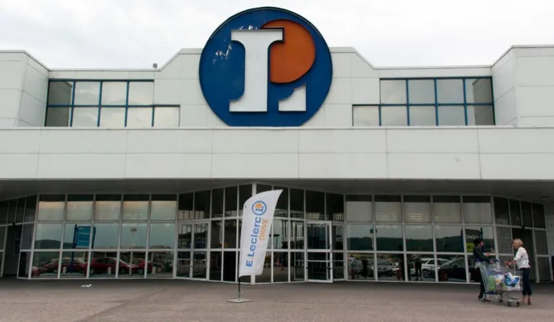 nancy,france-june 12, 2015  eleclerc is a french supermarket chain, with locations in france, italy, poland and spain the company consists of parts eleclerc (hypermarkets), intermarchÃ© and tank stations